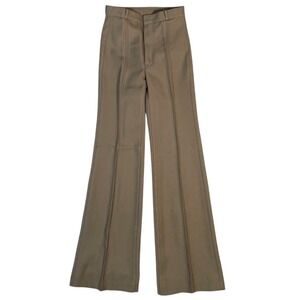 Vintage Angels Flight Dress Pants Mens 28x36 Beige Dacron Flare USA 70s NOS